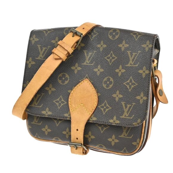 LOUIS VUITTON Cartouchiere MM Shoulder Bag Monogram Leather Brown M51253 32FC087 - Picture 1 of 16